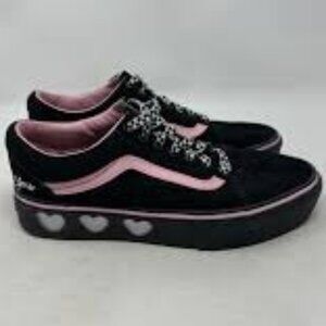 Vans Lazy Oaf Platform Black Suede Heart Cutouts “Bad For You”